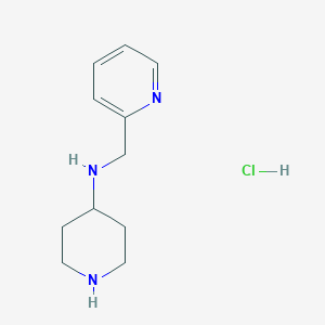 molecular formula C11H18ClN3 B12327110 N-(pyridin-2-ylmethyl)piperidin-4-amine hydrochloride 