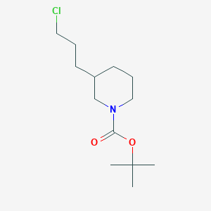 molecular formula C13H24ClNO2 B12327115 tert-Butyl 3-(3-chloropropyl)piperidine-1-carboxylate 