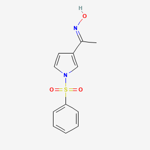 molecular formula C12H12N2O3S B12327117 1-(1-(Phenylsulfonyl)-1H-pyrrol-3-yl)ethanone oxime 