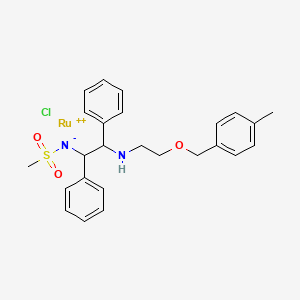 molecular formula C25H29ClN2O3RuS+ B12327127 Chloro{N-[(1R,2R)-2-[(S)-[2-[[1,2,3,4,5,6-eta)-4-methylphenyl]methoxy]ethyl]amino]-1,2-diphenylethylmethanesulfonamidato}ruthenium(II) 