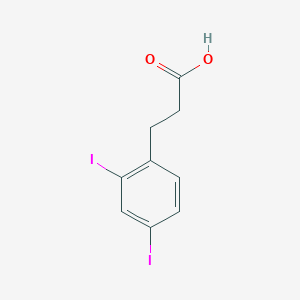 molecular formula C9H8I2O2 B12327132 Benzenepropanoic acid, 2,4-diiodo- 