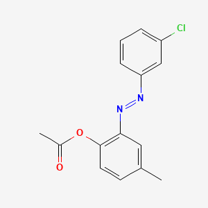 molecular formula C15H13ClN2O2 B12327217 Phenol, 2-[2-(3-chlorophenyl)diazenyl]-4-methyl-, 1-acetate 