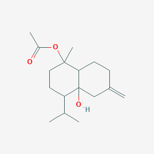 molecular formula C17H28O3 B12327229 (4a-hydroxy-1-methyl-6-methylidene-4-propan-2-yl-3,4,5,7,8,8a-hexahydro-2H-naphthalen-1-yl) acetate 
