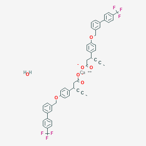 molecular formula C52H42CaF6O7 B12327317 calcium;3-[4-[[3-[4-(trifluoromethyl)phenyl]phenyl]methoxy]phenyl]hex-4-ynoate;hydrate 