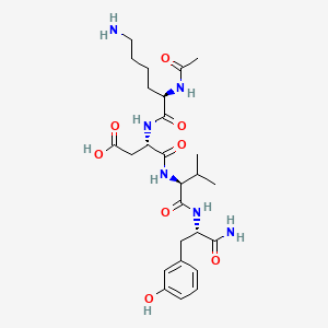 molecular formula C26H40N6O8 B12327362 Phenylalaninamide, N2-acetyl-D-lysyl-L-alpha-aspartyl-L-valyl-3-hydroxy- 