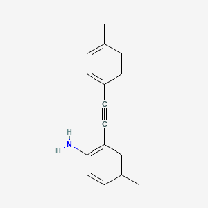 molecular formula C16H15N B12327365 4-Methyl-2-(p-tolylethynyl)aniline 