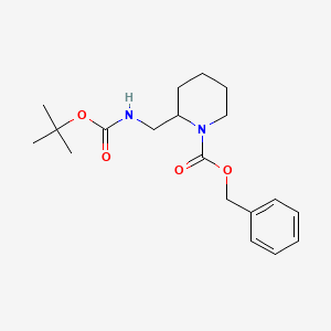 molecular formula C19H28N2O4 B12327372 Benzyl 2-(((tert-butoxycarbonyl)amino)methyl)piperidine-1-carboxylate 