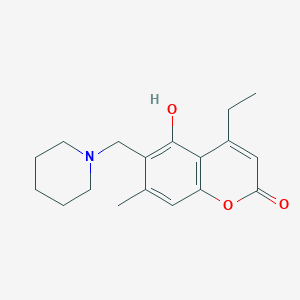 4-Ethyl-5-hydroxy-7-methyl-6-(1-piperidinylmethyl)-1-benzopyran-2-one