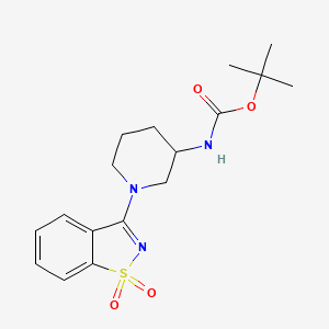 molecular formula C17H23N3O4S B12327547 tert-Butyl (1-(1,1-dioxidobenzo[d]isothiazol-3-yl)piperidin-3-yl)carbamate 