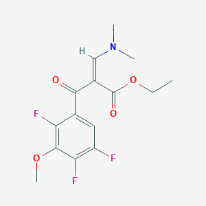 molecular formula C15H16F3NO4 B12327552 Ethyl3-(dimethylamino)-2-(2,4,5-trifluoro-3-methoxybenzoyl)acrylate 