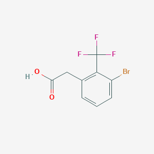 molecular formula C9H6BrF3O2 B12327587 2-(3-Bromo-2-(trifluoromethyl)phenyl)acetic acid 