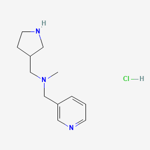 molecular formula C12H20ClN3 B12327628 N-methyl-1-(pyridin-3-yl)-N-(pyrrolidin-3-ylmethyl)methanamine hydrochloride 