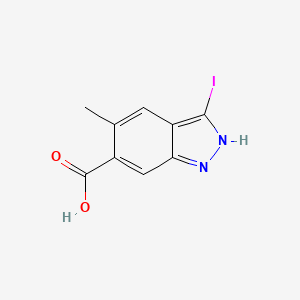 molecular formula C9H7IN2O2 B12327629 3-Iodo-5-methyl-1H-indazole-6-carboxylic acid 