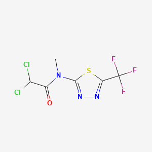 molecular formula C6H4Cl2F3N3OS B12327645 Acetamide, 2,2-dichloro-N-methyl-N-[5-(trifluoromethyl)-1,3,4-thiadiazol-2-yl]- 