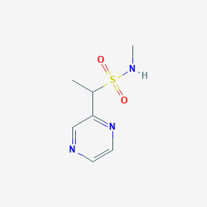 molecular formula C7H11N3O2S B12327668 N-methyl-1-(pyrazin-2-yl)ethanesulfonamide 