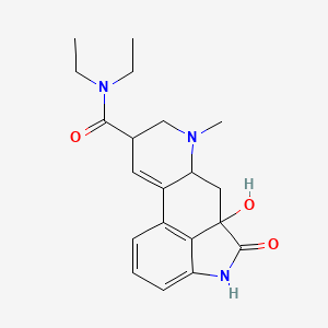 molecular formula C20H25N3O3 B12327778 N,N-diethyl-5a-hydroxy-7-methyl-5-oxo-6,6a,8,9-tetrahydro-4H-indolo[4,3-fg]quinoline-9-carboxamide 