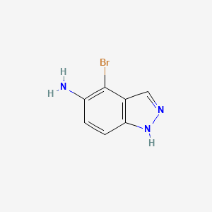 molecular formula C7H6BrN3 B12327780 1H-Indazol-5-amine, 4-bromo- 