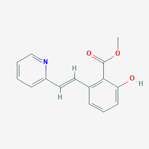 molecular formula C15H13NO3 B12327784 methyl 2-hydroxy-6-[(E)-2-pyridin-2-ylethenyl]benzoate 