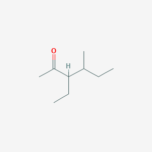 molecular formula C9H18O B12327796 3-Ethyl-4-methylhexan-2-one 