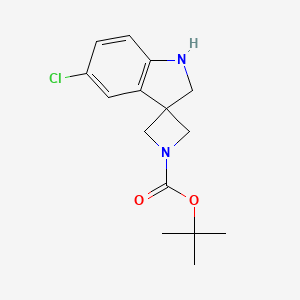 molecular formula C15H19ClN2O2 B12327855 tert-Butyl 5'-chloro-1',2'-dihydrospiro[azetidine-3,3'-indole]-1-carboxylate 