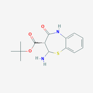 molecular formula C14H18N2O3S B12327886 tert-butyl (3S)-2-amino-4-oxo-3,5-dihydro-2H-1,5-benzothiazepine-3-carboxylate 
