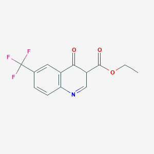 molecular formula C13H10F3NO3 B12327916 ethyl 4-oxo-6-(trifluoromethyl)-3H-quinoline-3-carboxylate 