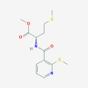molecular formula C13H18N2O3S2 B12327938 L-Methionine, N-[[2-(methylthio)-3-pyridinyl]carbonyl]-, methyl ester 