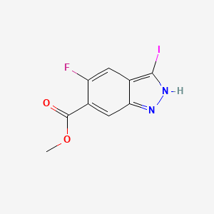 molecular formula C9H6FIN2O2 B12327950 Methyl 5-fluoro-3-iodo-1H-indazole-6-carboxylate 