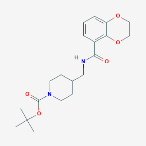 molecular formula C20H28N2O5 B12327977 tert-Butyl 4-((2,3-dihydrobenzo[b][1,4]dioxine-5-carboxamido)methyl)piperidine-1-carboxylate 