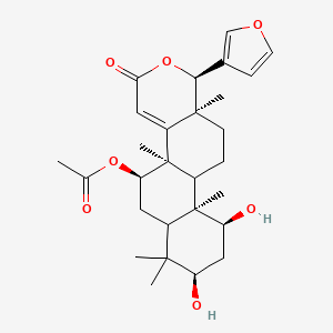 acetic acid [(1R,4bR,5R,8R,10S,10aS,12aS)-1-(3-furanyl)-8,10-dihydroxy-4b,7,7,10a,12a-pentamethyl-3-oxo-1,5,6,6a,8,9,10,10b,11,12-decahydronaphtho[2,1-f][2]benzopyran-5-yl] ester