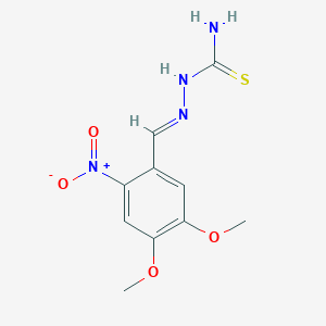 molecular formula C10H12N4O4S B12328050 (2E)-2-(4,5-dimethoxy-2-nitrobenzylidene)hydrazinecarbothioamide 