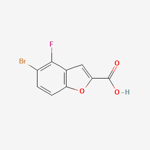 molecular formula C9H4BrFO3 B12328074 2-Benzofurancarboxylic acid, 5-bromo-4-fluoro- 