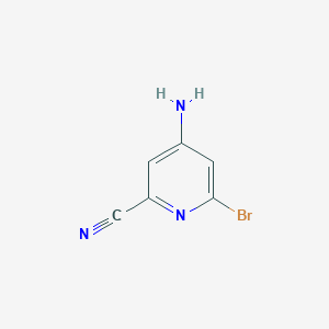 molecular formula C6H4BrN3 B12328075 4-Amino-6-bromopicolinonitrile 
