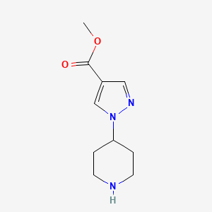 molecular formula C10H15N3O2 B12328112 Methyl 1-(piperidin-4-YL)-1H-pyrazole-4-carboxylate 