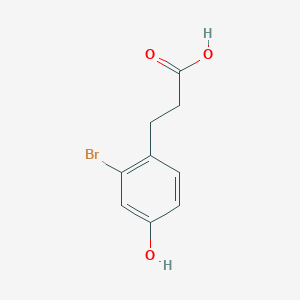 molecular formula C9H9BrO3 B12328139 Benzenepropanoic acid, 2-bromo-4-hydroxy- 