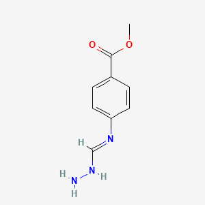 molecular formula C9H11N3O2 B12328150 Benzoic acid, 4-[(aminoiminomethyl)amino]-, methyl ester 
