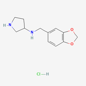 molecular formula C12H17ClN2O2 B12328182 Benzo[1,3]dioxol-5-ylmethyl-pyrrolidin-3-yl-amine hydrochloride 