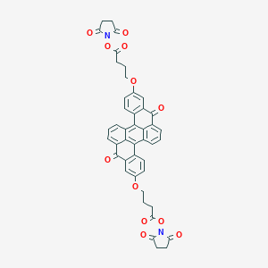 molecular formula C44H32N2O12 B123282 4,4'-[(8,16-Dihydro-8,16-dioxodibenzo[a,j]perylene-2,10-diyl)dioxy]dibutyric acid di(N-succinimidyl ester) CAS No. 243670-15-7
