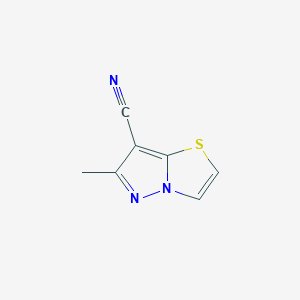 molecular formula C7H5N3S B12328204 Pyrazolo[5,1-b]thiazole-7-carbonitrile, 6-methyl- 