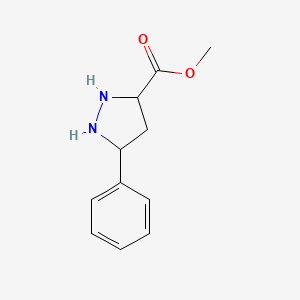 molecular formula C11H14N2O2 B12328219 Methyl 5-phenylpyrazolidine-3-carboxylate 