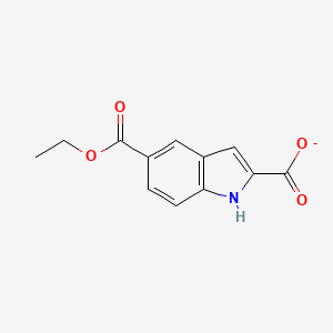 molecular formula C12H10NO4- B12328222 1H-Indole-2,5-dicarboxylic acid, 5-ethyl ester 