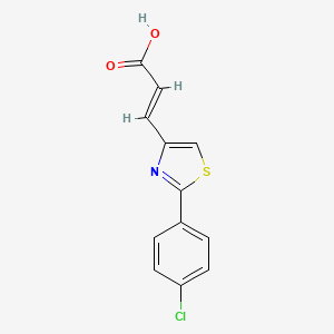 molecular formula C12H8ClNO2S B1232827 3-[2-(4-Chlorophenyl)-1,3-thiazol-4-yl]prop-2-enoic acid CAS No. 21278-79-5