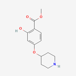 molecular formula C13H17NO4 B12328274 Methyl 2-hydroxy-4-piperidin-4-yloxybenzoate 