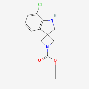 molecular formula C15H19ClN2O2 B12328325 tert-Butyl 7'-chloro-1',2'-dihydrospiro[azetidine-3,3'-indole]-1-carboxylate 