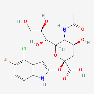 molecular formula C19H22BrClN2O9 B12328326 alpha-Neuraminic acid, N-acetyl-2-O-(5-bromo-4-chloro-1H-indol-2-yl)- 
