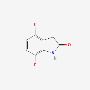 molecular formula C8H5F2NO B12328343 4,7-Difluoroindolin-2-one 