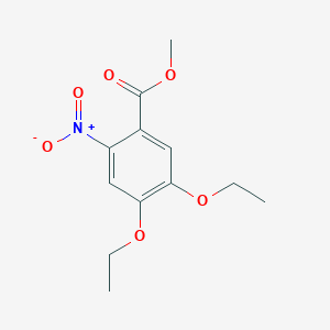 molecular formula C12H15NO6 B12328358 Benzoic acid, 4,5-diethoxy-2-nitro-, methyl ester 
