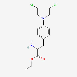molecular formula C15H22Cl2N2O2 B12328408 Ethyl 2-amino-3-[4-[bis(2-chloroethyl)amino]phenyl]propanoate 
