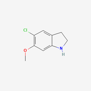 molecular formula C9H10ClNO B12328410 5-Chloro-6-methoxy-2,3-dihydro-1H-indole 