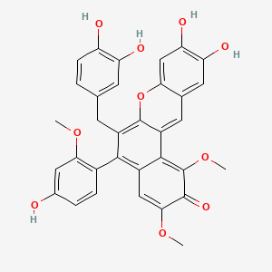 molecular formula C33H26O10 B1232847 Santalin A CAS No. 38185-48-7